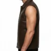 Classic Brown Leather Vest Mens