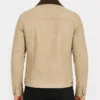 Mens Classic Real Suede Camel Trucker Style Jacket