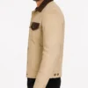 Classic Suede Camel Trucker Style Jacket For Mens