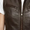 Dark Brown Biker Leather Vest For Women