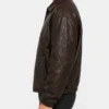 Dark Brown Oversized Quilted Leather Jacket For Mens