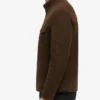 Dark Brown Slim Fit Suede Jacket Men