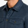 Denim Style Trucker Blue Washed Leather Jacket For Men