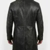 Buy Mens Distressed Black Leather Trench Coat