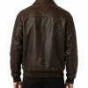 Mens Distressed Bomber Brown Leather Jacket