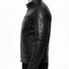 Dodge Cafe Racer Black Leather Jacket For Men