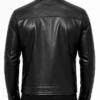 Dodge Cafe Racer Black Leather Jacket Mens