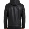 Men's Genuine Leather Hood Biker Jacket