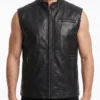 Jackson Biker Black Leather Vest
