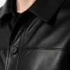 Men Bristol Black Lambskin 3-4 Length Car Coat