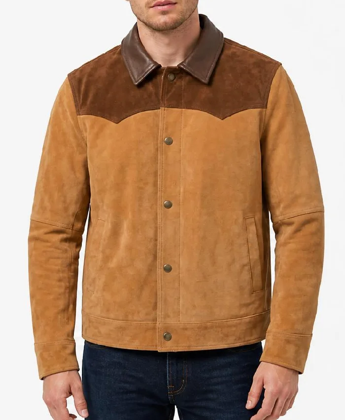 Scully Men's Burnished Suede Color Block Jacket