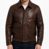 A-2 Aviator Leather Bomber Jacket for Mens