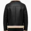 Mens Arctic Chic Leather Flight Black Leather Jacket with Shearling Trim (1)