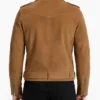 Mens Tan Real Suede Biker Style Jacket