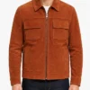 Mens Brown Suede Trucker Jacket