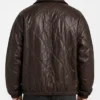 Mens Dark Brown Oversized Quilted Leather Jacket