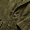 Mens Olive Green Suede Leather Blazer