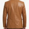 Mens Quilted Shawl Collar Brown Blazer