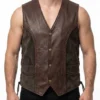 Mens Suede Motorcycle Biker Vest with Suede