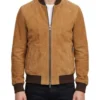 Buy Mens Tan Suede Bomber Jacket