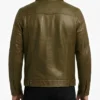 Mens Trucker Olive Leather Jacket for sale