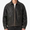 Vintage Distressed Oversized Leather Jacket for Mens