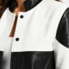 Monochrome Racer Leather Jacket For Women