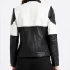 Womens Monochrome Racer Leather Jacket