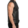 Motorcycle Black Leather Vest For Mens