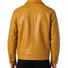 Mens Mustard Yellow Waxed Leather Jacket