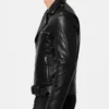 Negan Black Asymmetrical Belted Biker Leather Jacket For Men