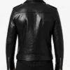 Negan Black Asymmetrical Belted Biker Leather Jacket Mens