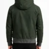 Nintenzo Green Hooded Suede Bomber Jacket
