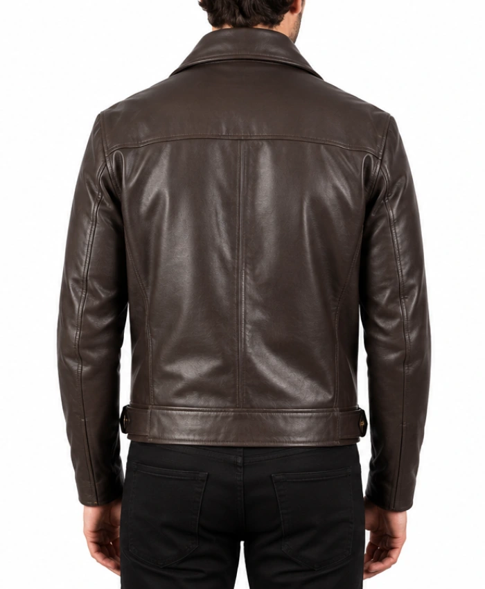 Buy Noah Brown Leather Biker Jacket