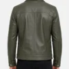 Four Pockets Olive Green Trucker Leather Jacket