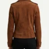 Womens Brown Suede Biker Jacket