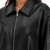 Oversized Black Leather Jacket Women