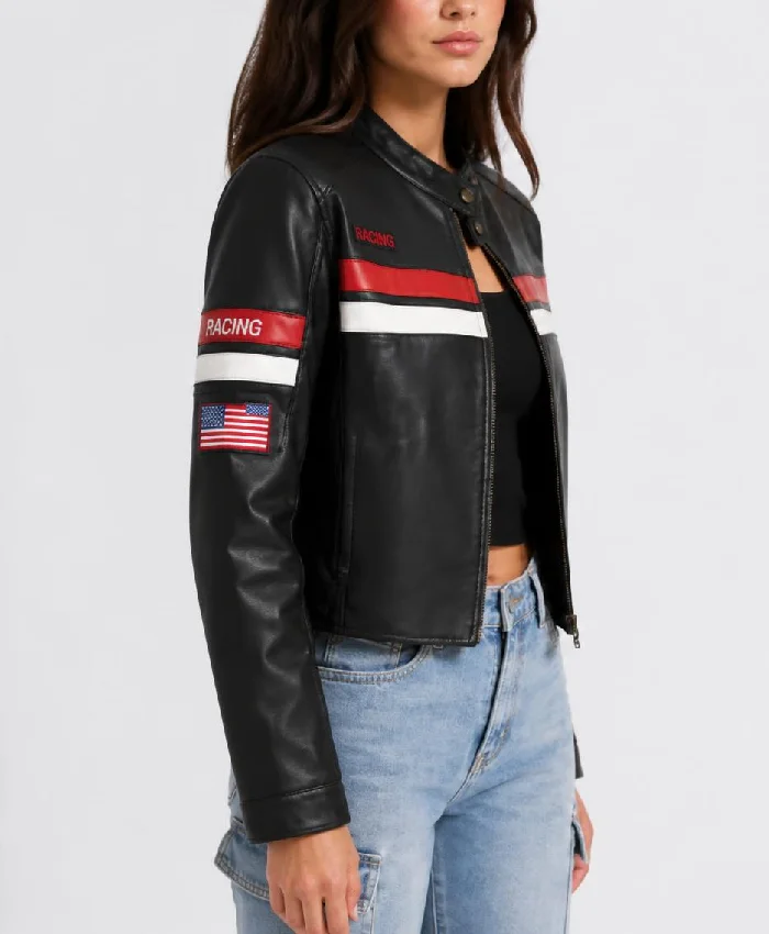 Redline Moto Racing Leather Jacket For Womens