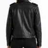 Rita Womens Asymmetrical Black Leather Biker Style Jacket
