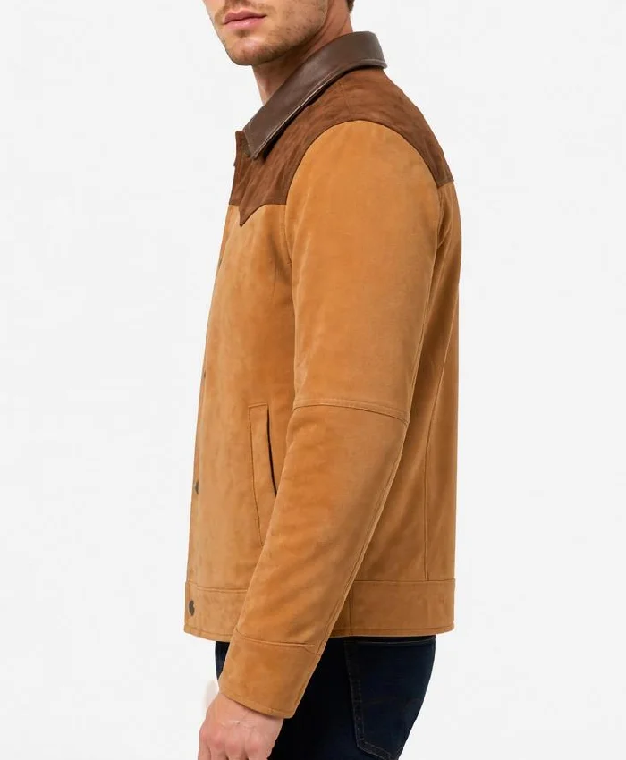 Scully Burnished Suede Color Block Jacket For Men
