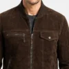 Sven Mocha Suede Bomber Jacket Men