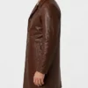 Tan Distressed Leather Car Coat 3-4 Length For Mens