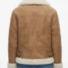 Nymeria Tan Suede Shearling Jacket