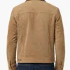 Tan Suede Jacket with Leather Detail Men