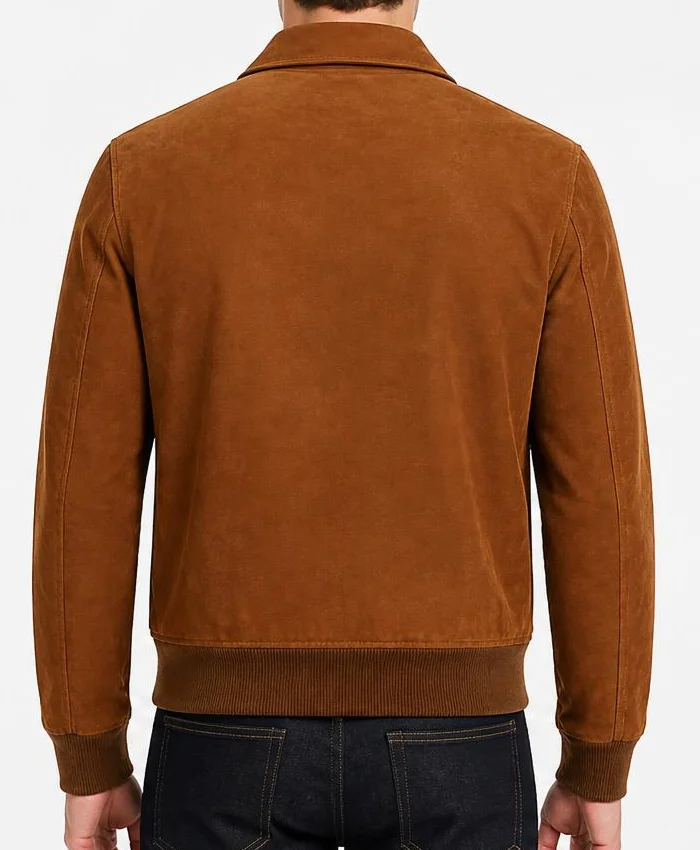Tomchi Tan Suede Leather Jacket For Men