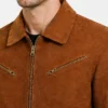 Tomchi Tan Suede Leather Jacket Men