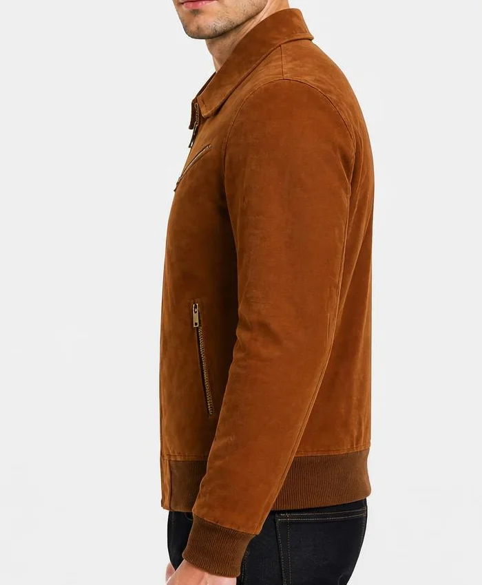 Tomchi Tan Suede Leather Jacket Mens