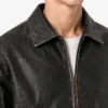 Vintage Distressed Oversized Leather Jacket For Men