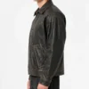 Vintage Distressed Oversized Leather Jacket For Mens