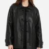 Black Leather Jacket Women Oversized